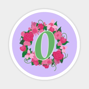 Monogram O, Personalized Floral Initial Magnet